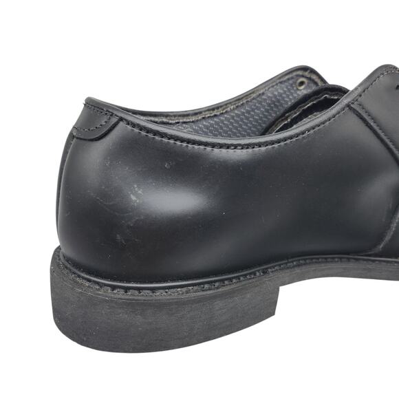 Bates Shoes Mens 11 Black Dress Military Low Tops Satin Matte Vibram Heeled - Picture 10 of 13